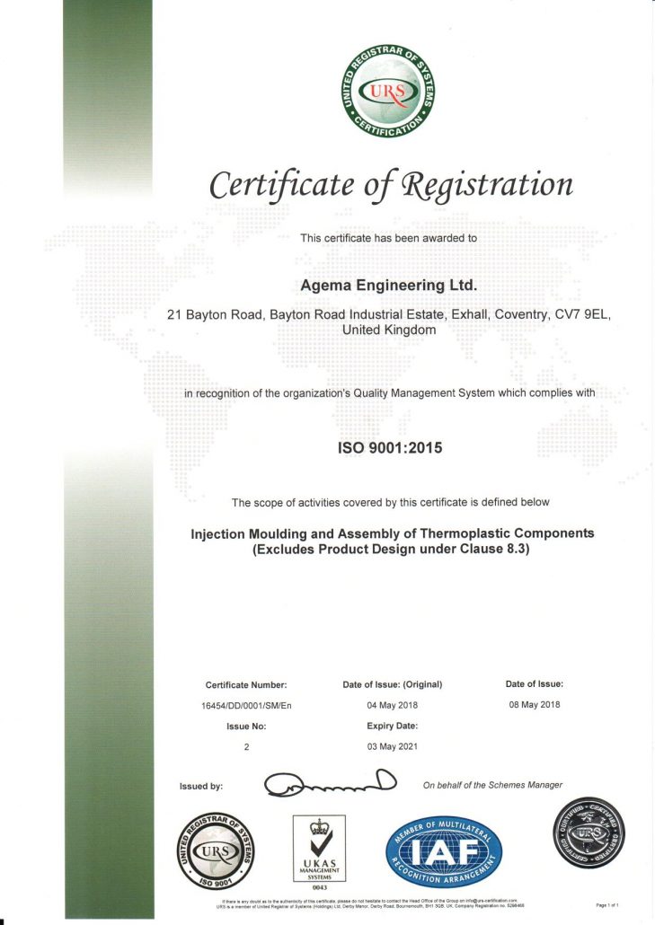 CERTIFICATION – Agema Engineering LTD